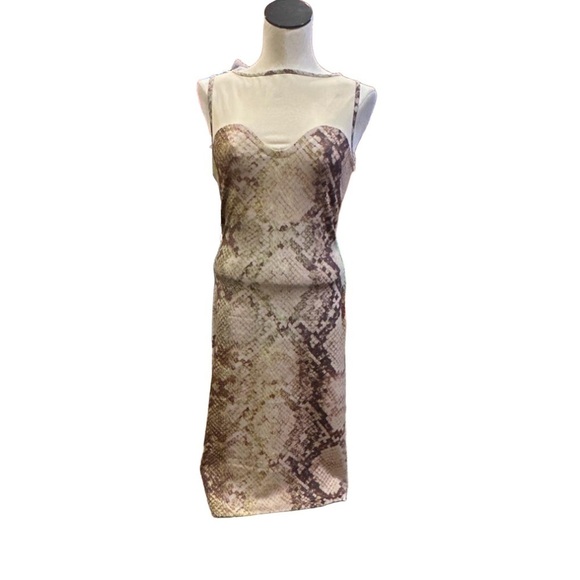 Guess Snake Print Dress - Brown and Cream - Picture 1 of 7